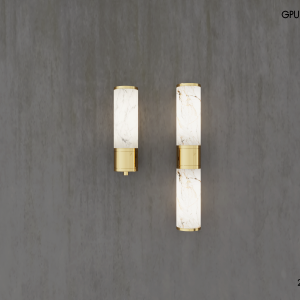 126BrassMarbleWallLamp
