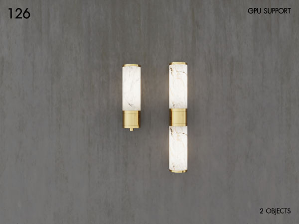 126BrassMarbleWallLamp