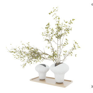 Plum Branch in Stone Vase