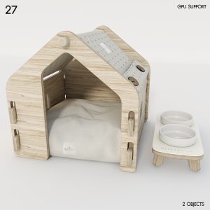 Pet House with Bowls
