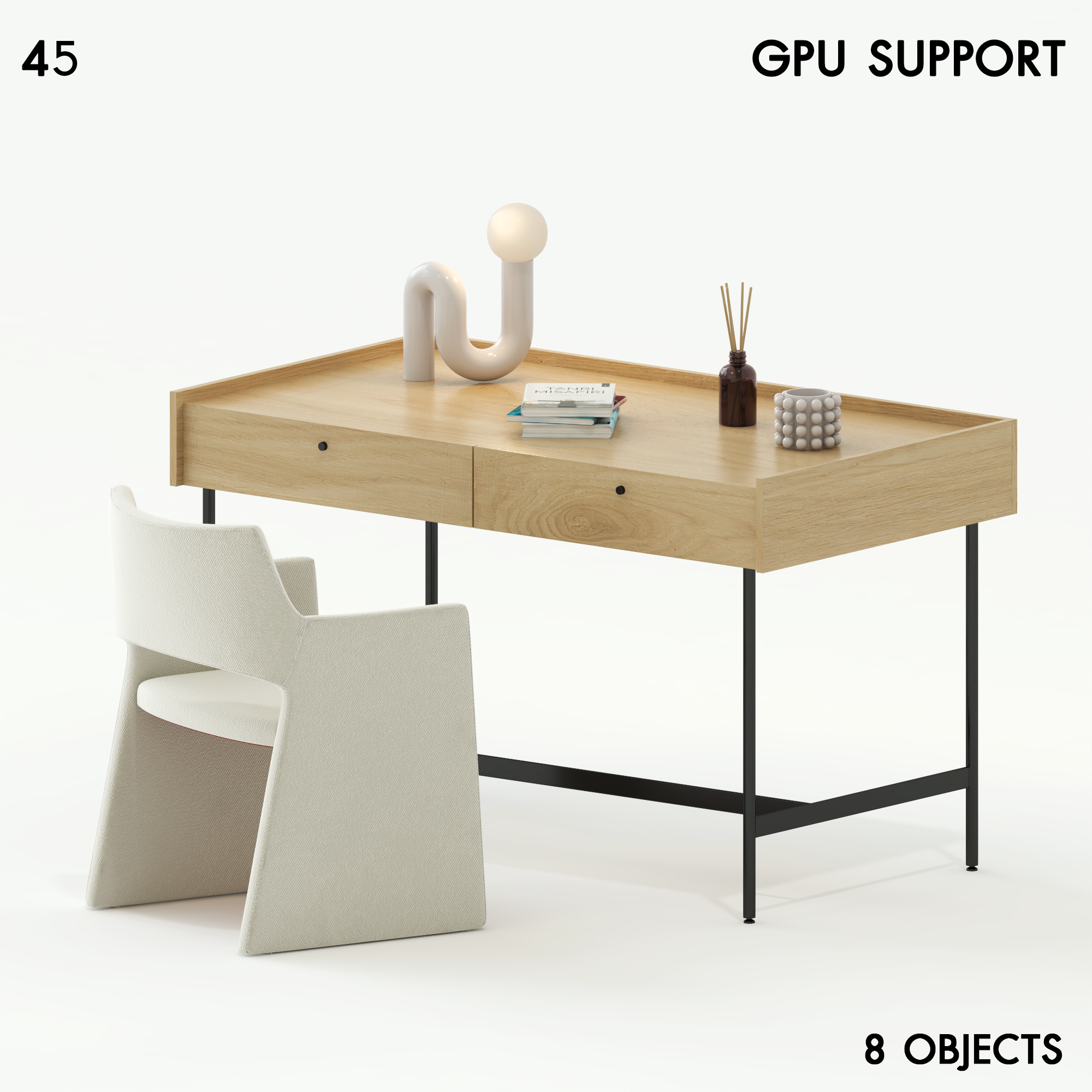 Modern Workspace Desk and Chair Set